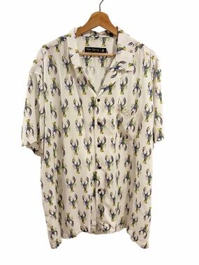 NEW Nola Dawg Mardi Gras Crawfish Shortsleeve Camp Shirt size XXL